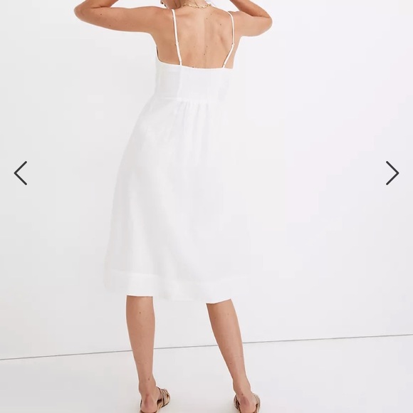 Madewell Line-blend Cami Button-Front Midi Dress - Picture 3 of 9